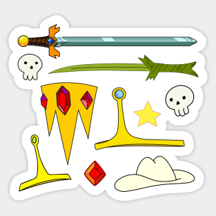 Adventure time miscelleneous object pattern Sticker